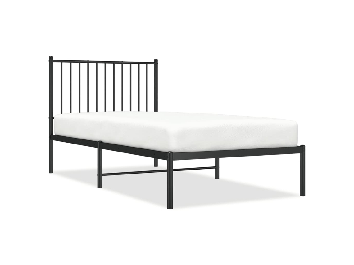 Bed Frame, Bed Frames Vidaxl Preto Aço (90 X 190 Cm)
