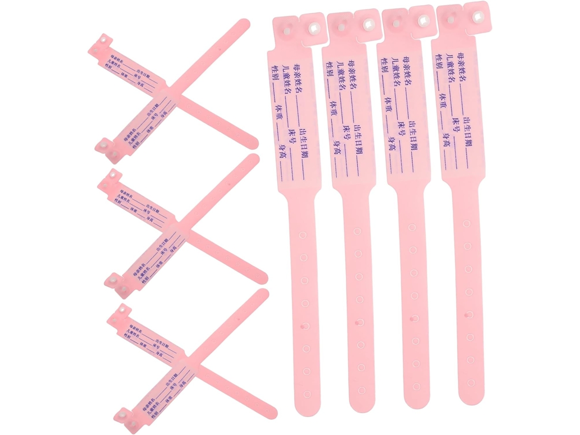 Pulseiras de papel sintético Doitool 100pp para identificação de bebês, uso confortável e seguro em instalações médicas.