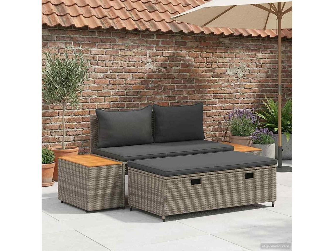 Vidaxl Conjunto De Sofás Para Exterior 4 -seater 4 Unid. Retangular
