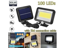 Luminária Solar com 100 Leds 5m IP65 Sensor de Movimento para Jardim AQUAFORGE