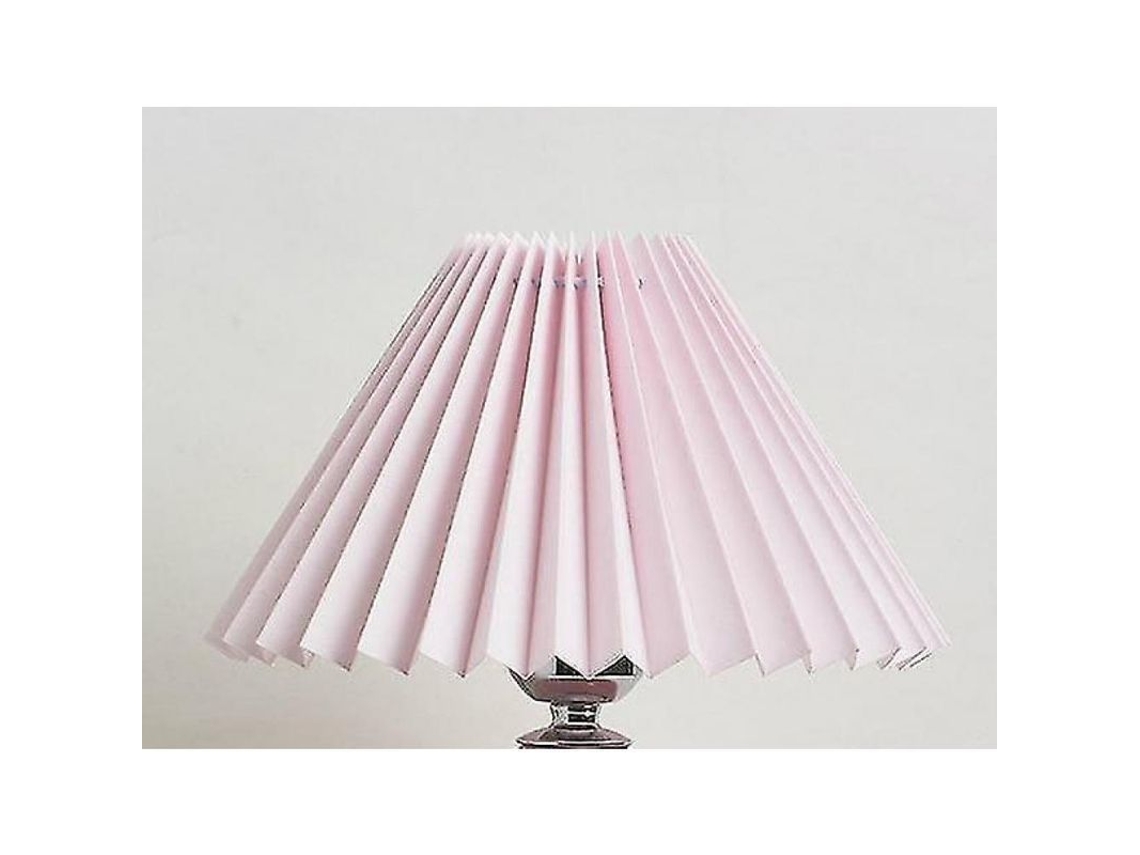 Abajur de Mesa Rosa com Plissado Estilo Vintage Yamato Nova Line Tecido 45cm