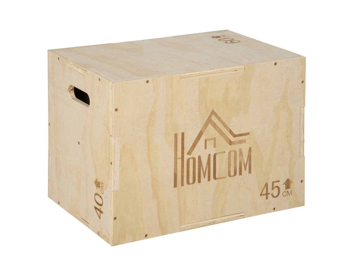 Plyo Box SINI TECH STORE, plataforma de madeira, 45x40x60cm, natural
