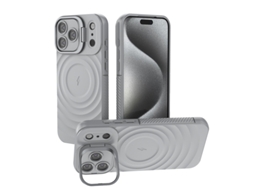 Capa Ing Para Iphone 17 Air Com Suporte, Capa Texturizada Ondulada À Prova De Choque, Cinza