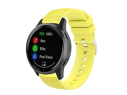 Bracelete Silicone Design em Grade 18Mm com Fivela Prateada para Huawei Talkband B5 Amarelo