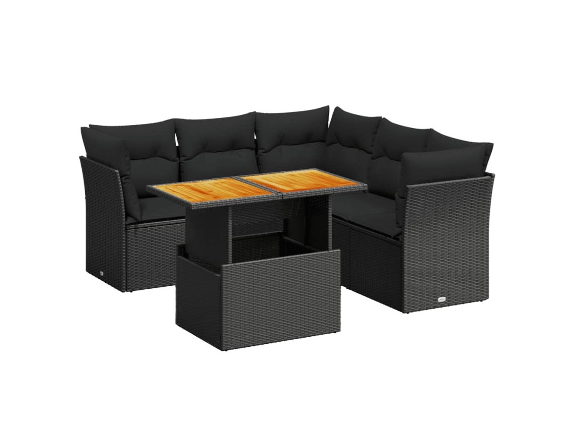 Garden Sofa Set, Garden Sofa Sets Vidaxl Preto Rattan / Vime (n/a)