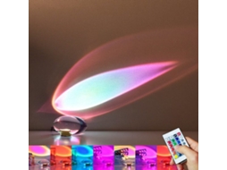 Luminária Noturna, Projeção De Cristal Colorido, Luminária De Ambiente Rgb Com Efeito Pôr Do Sol E Controle Remoto, Para Quarto E Sala De Estar