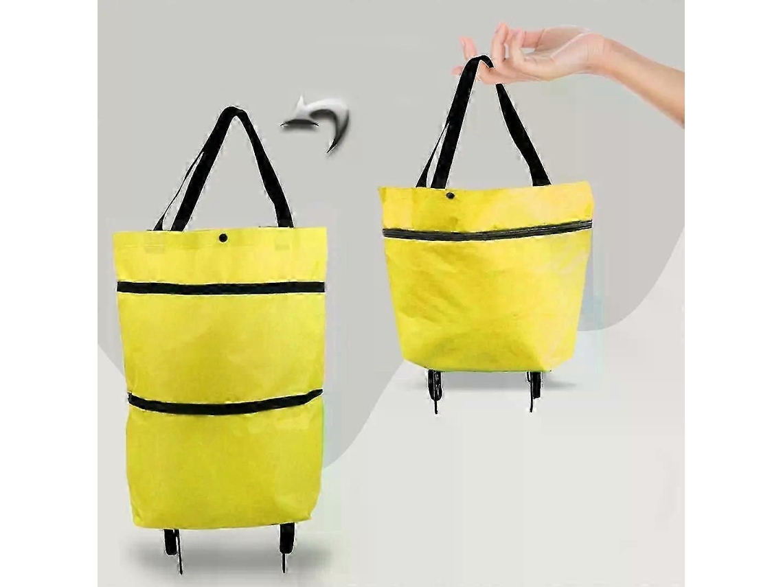 Sacola de Compras Dobrável, Carrinho com Rodas, Organizador Vegetais, Portátil. GOKOCO