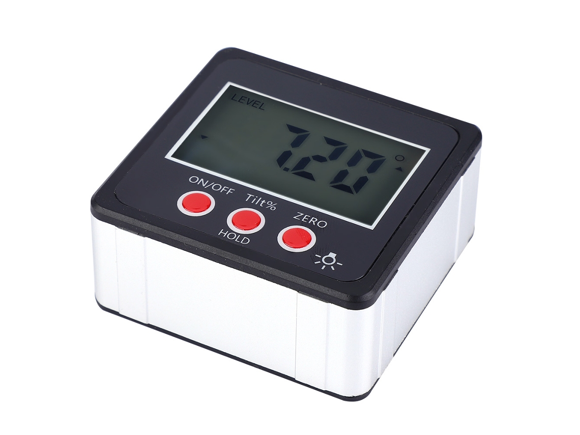 Laxiscreed Inclinómetro Digital Com Base Magnética, Mede 4 Ângulos De 90° Com Facilidade
