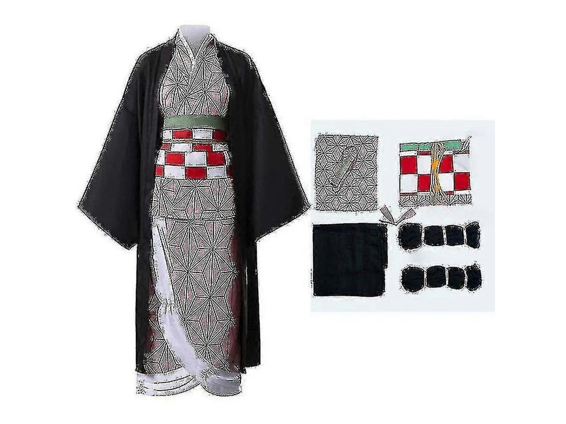 2026 traje de Cosplay Kimono Kanroji Mitsuri Demon Slayer Kimetsu no Yaiba para Adultos e Crianças Roupa de Halloween Feminina