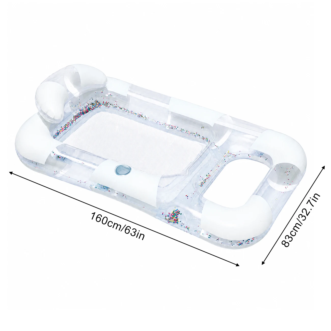 (branco) 1 Colchão Flutuante Inflável Para Piscina, Espreguiçadeira De Malha, Boia, Anel De Natação, Rede