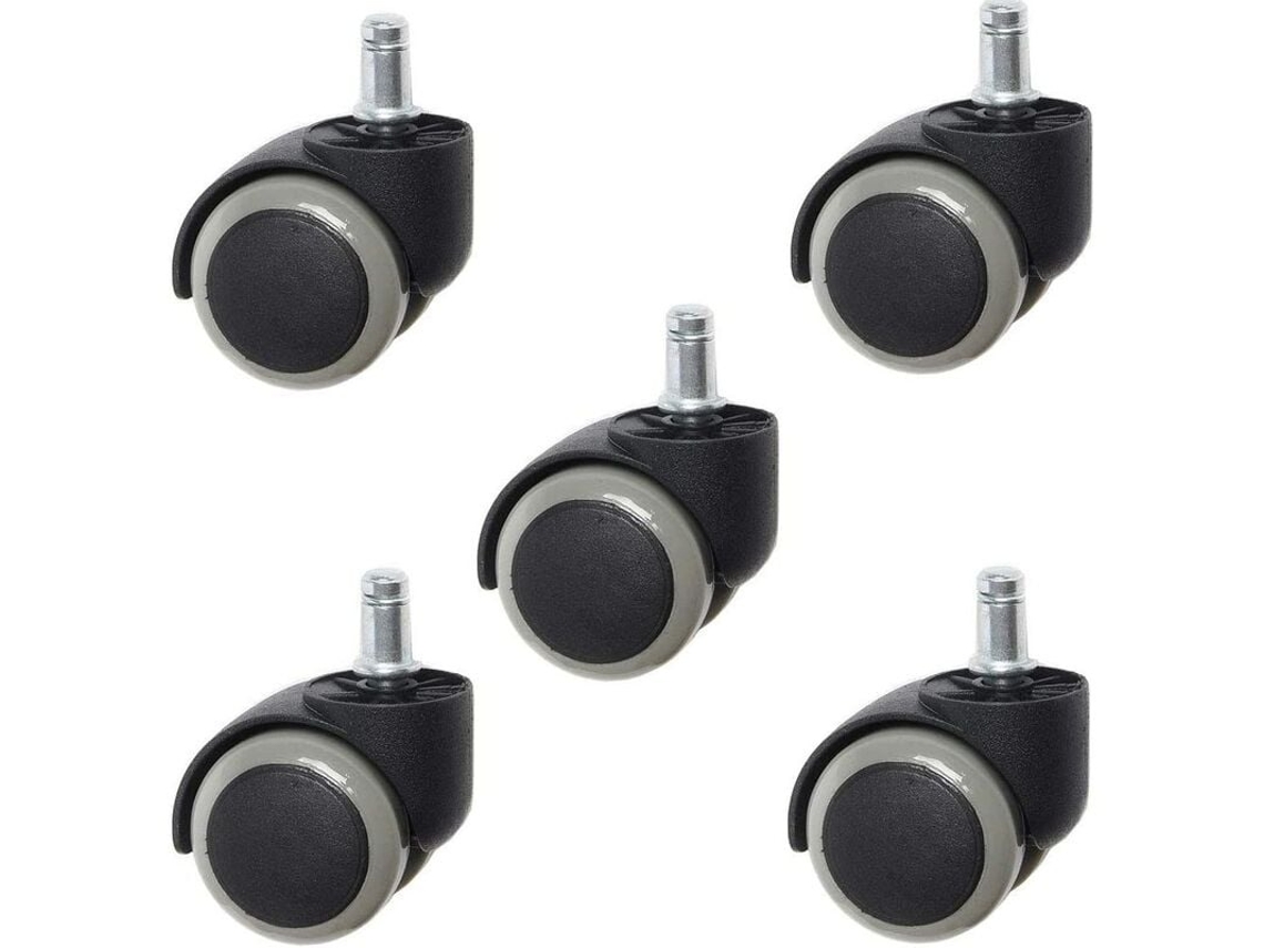 Lurelia Rodízios Para Cadeira De Escritório, Pack De 5, 11 Mm, 22 Mm, Haste 11 X 22 Mm, Silencioso, Universal, Resistente, Magnético, Cinzento