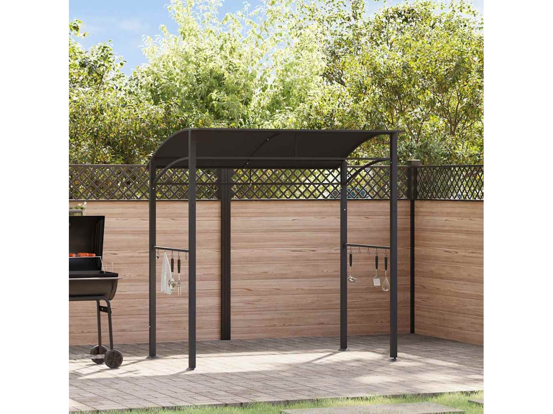Vidaxl Gazebo De Churrasco 215x150x220 Cm Aço Antracite