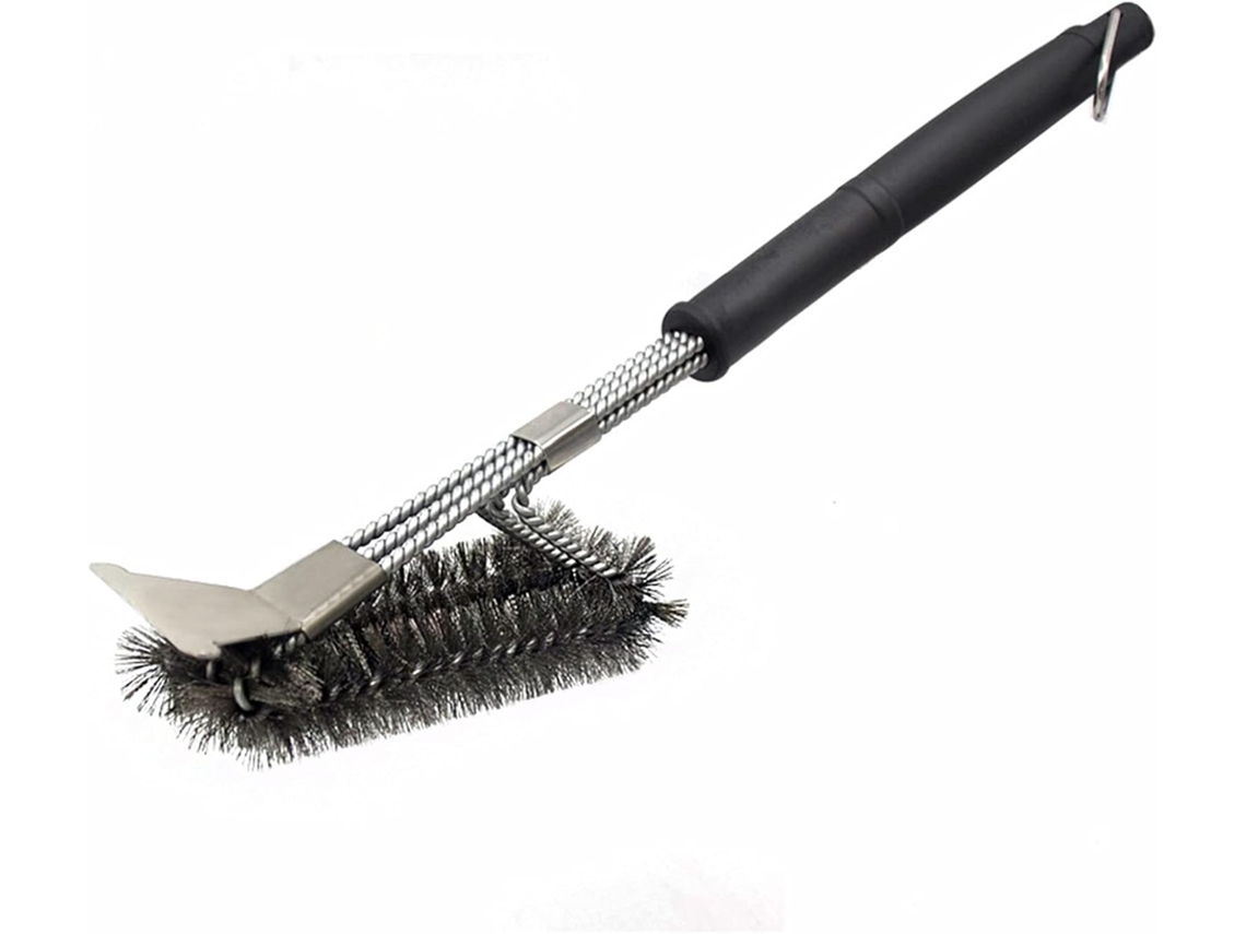Escova de Limpeza para Grelha, com Raspador, Aço Inoxidável AQUAFORGE