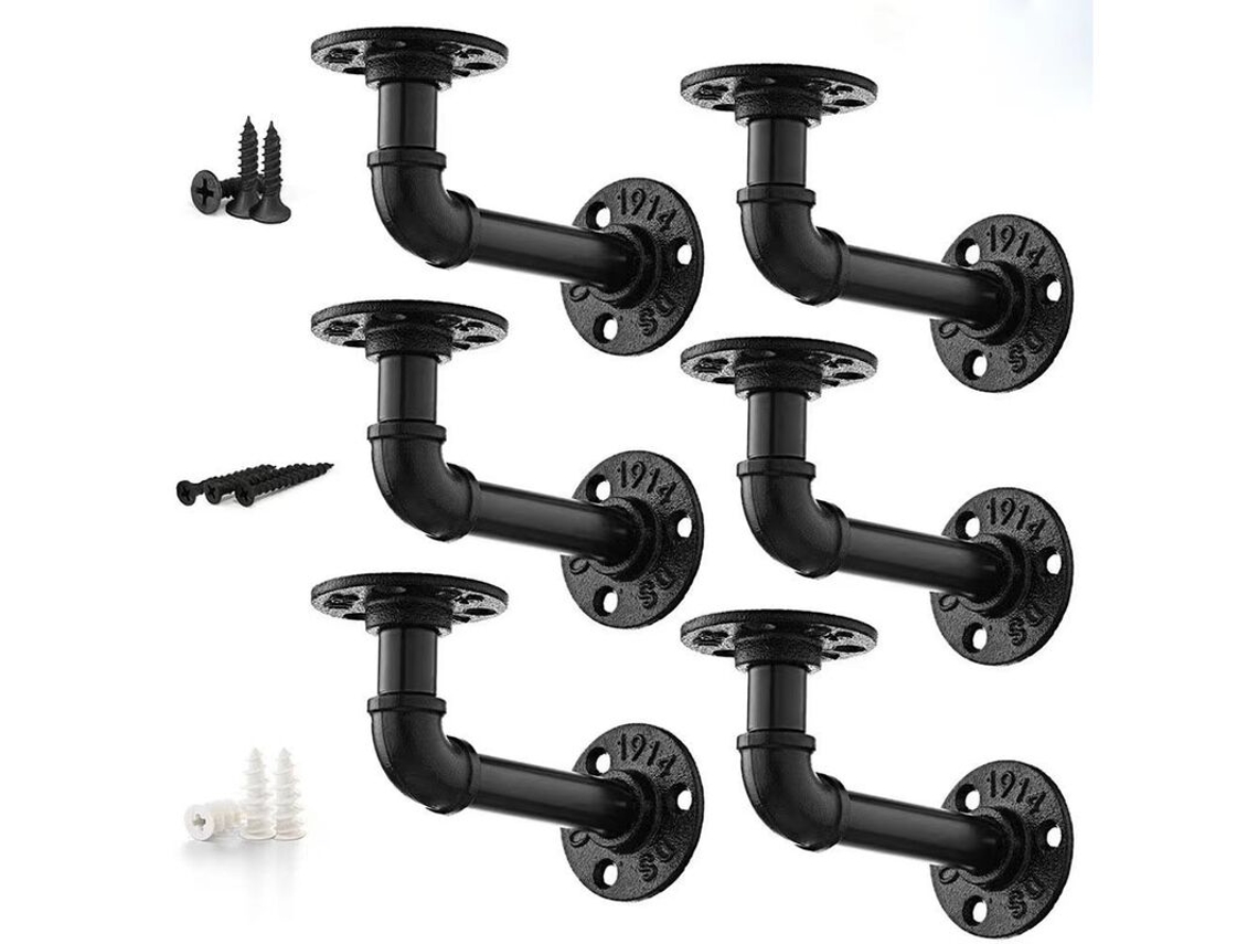 Suporte Invisível Para Prateleira Flutuante, 4 Peças, Em T, Para Parede, 17 X 12 X 8,5 Cm, Preto