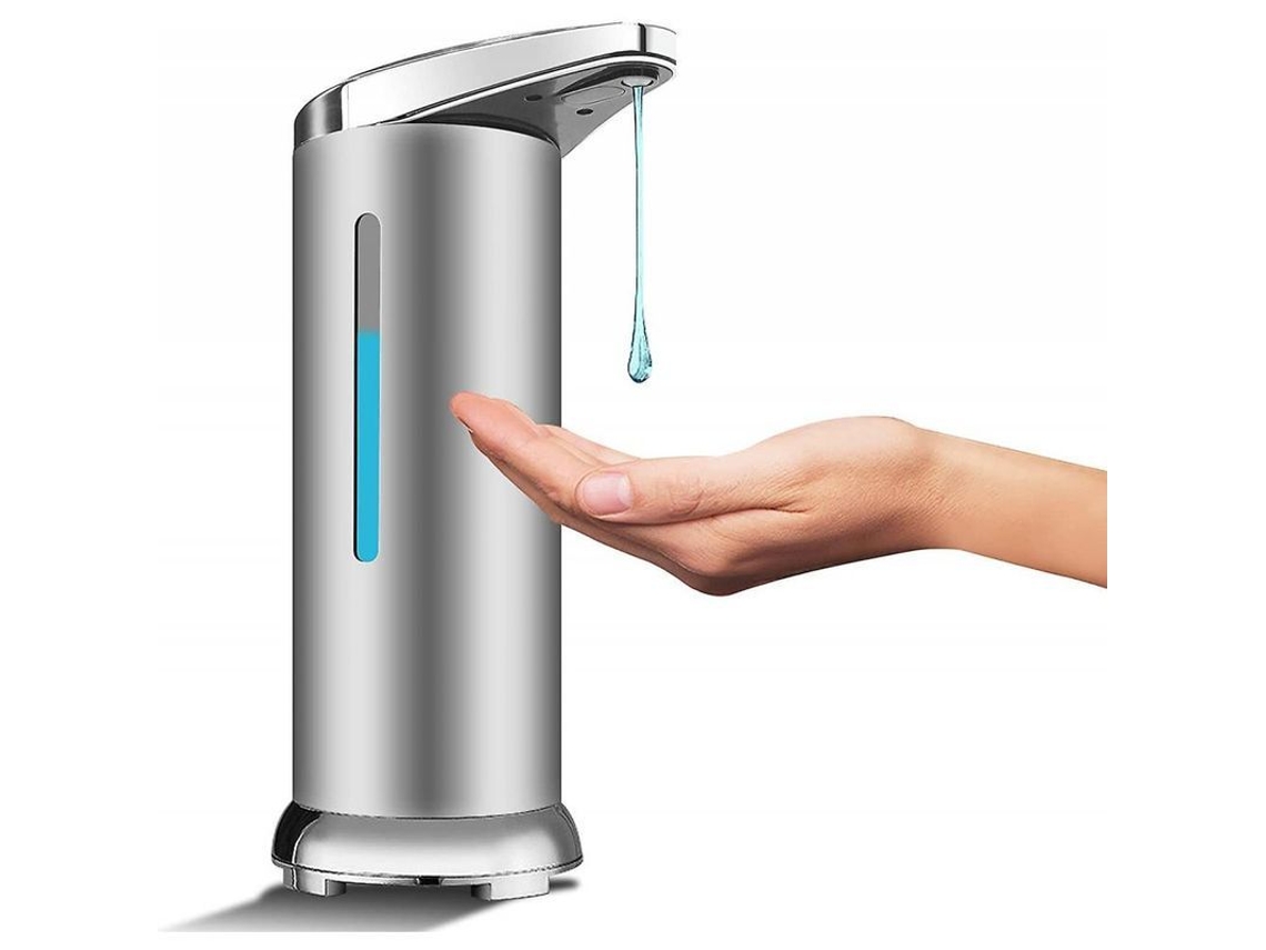 2026 dispensador de Jabón Automático de Acero Inoxidable, Sensor Infrarrojo, 3 Niveles Ajustables Y Base Impermeable Plata