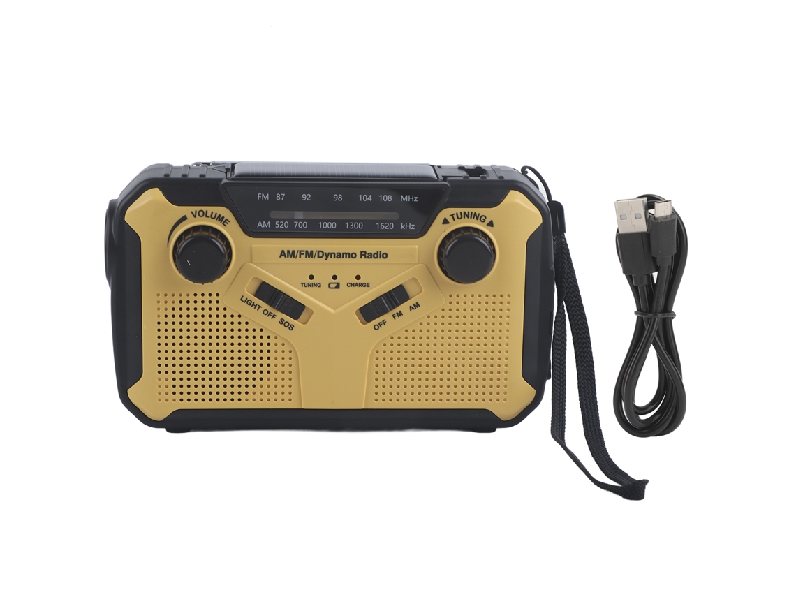 Aetheria rádio de Emergência Solar com Manivela Noaa Fm/am Portátil com Lanterna e Banco de Energia Sos