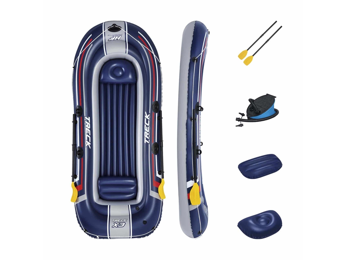Barca Hinchable Bestway Hydro-force™ Treck X3 307x 126 X 39 Cm Con Capacidad Máxima De 270 Kg, Incluye 2 Remos De 124 Cm Y Bomba De Pie