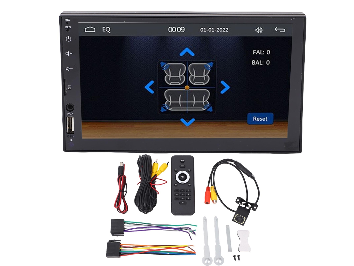 Mali rádio Automotivo Double Din 7 Polegadas com Tela Touch Hd Bluetooth Carplay Android Auto e Câmera de Ré