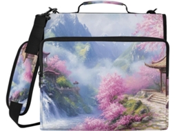 Organizador De Bolsa Com Zíper, Estampa De Cachoeira Na Montanha Oriental, 3 Suportes Argolas E Bolsos Resistentes