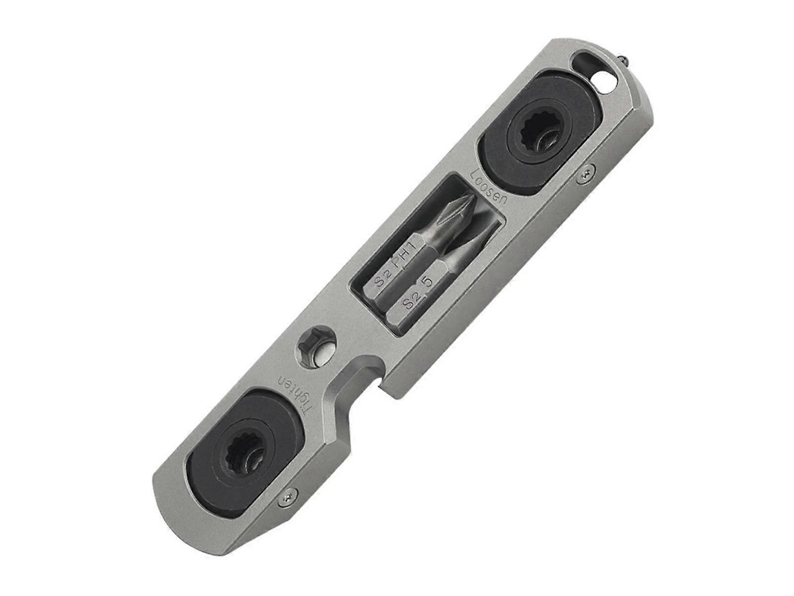 Chave De Parafuso Ratchet Mini Multifuncional De Titânio Com Abridor De Garrafas