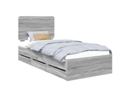 Estrutura de Cama com Gaveta MAISON EXCLUSIVE Cinza Sonoma 100 X 200 cm