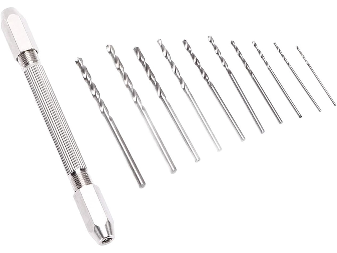 Conjunto De Furadeira Manual Dupla Em Latão, 0,5-3,2 Mm, Com 2