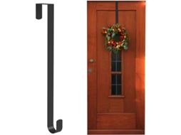 Apoio para guirlanda de Natal Nova Line, 38cm, aço suave, porta de madeira, preto, suporta até 4kg | S/MARCA