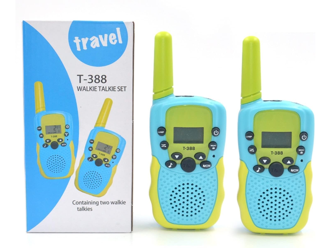 Conjunto de 2 Walkie talkies a Pilha para Crianças, com 22 Canais, Rádio Bidirecional, Alcance de 3 Km, Brinquedo de 3 a 12 Anos AQUAFORGE