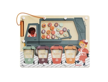 Trieur De Resíduos Montessori Top Bright Labirinto Magnético 3 Anos Metal Papel Plástico
