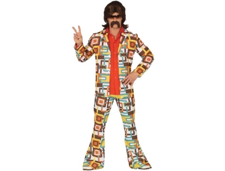 Fato de Homem  Disco Anos 70 Multicolor (Tam: M)
