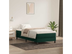 Vidaxl Cama Com Molas Sem Colchão 200x220 Cm Veludo Verde-escuro