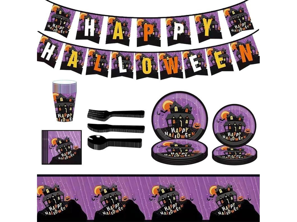 Conjunto de talheres de Halloween, utensílios de mesa para festas assustadoras | S/MARCA
