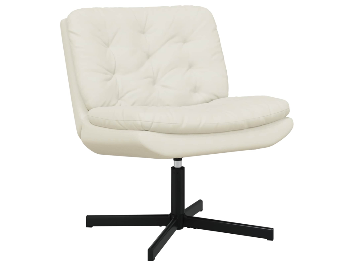 Vidaxl Cadeira Relaxante Giratória Creme 63 X 75 X 76 Cm Veludo