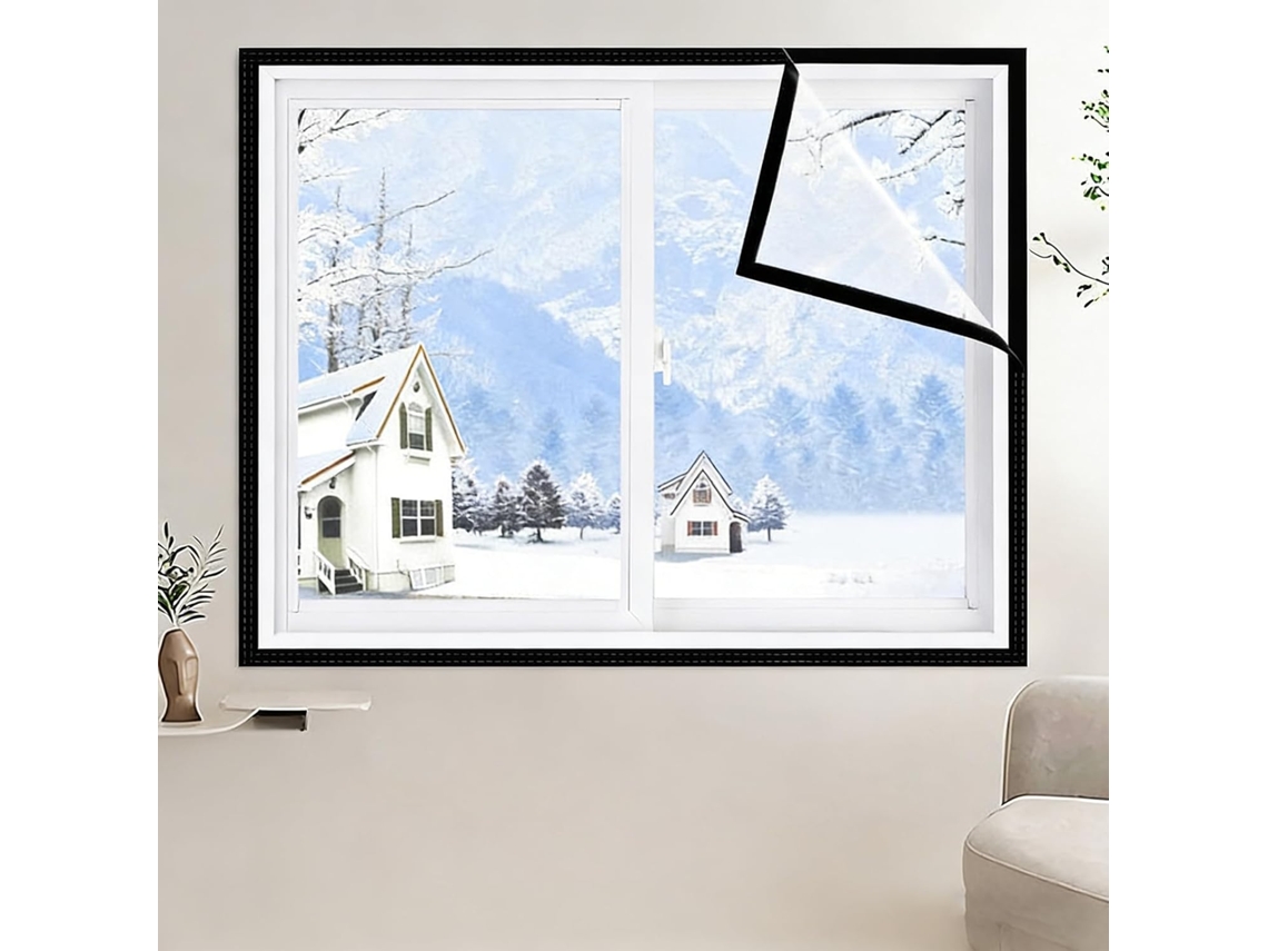 Película Isolante Transparente para Janelas, Espessa Fácil Instalação Isolamento no Inverno.