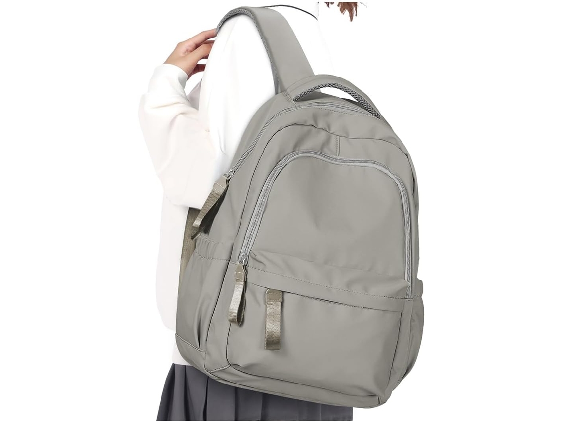 Mochila Escolar, 14 Polegadas, Impermeável, Laptop, Leve, Cinza, Aulas