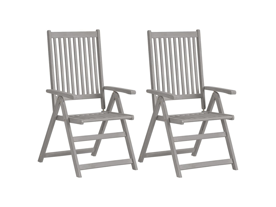 Maison Exclusive - Cadeiras Jardim Reclináveis C/ Almofadões 2 Pcs Acácia Maciça