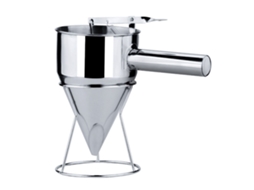 Funil dispensador de massa inox 1200ml com alça e prateleira abertura 21mm para pancakes