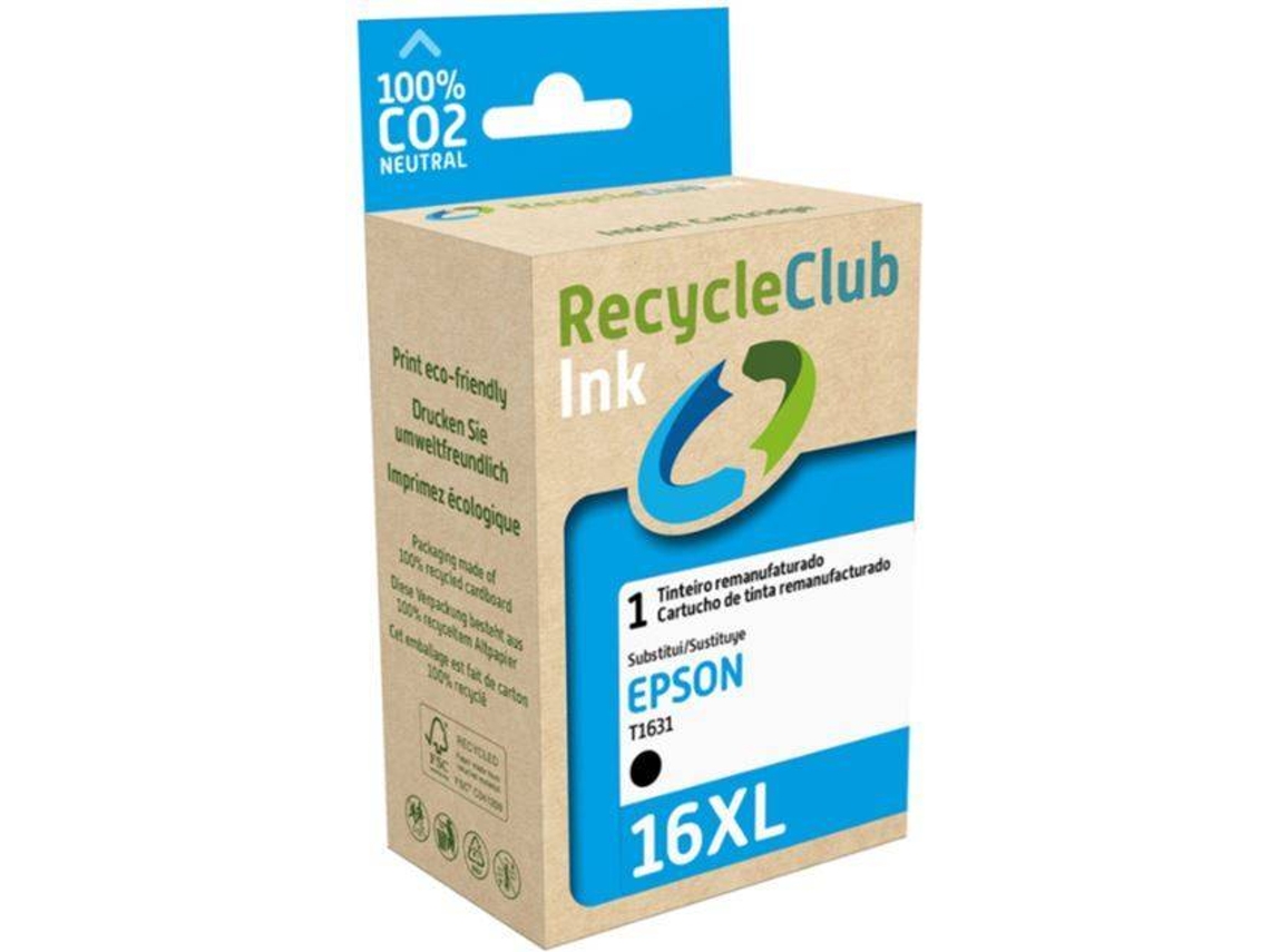 Tinteiro RECYCLECLUB EPSON 16 XL - T1631 - Preto