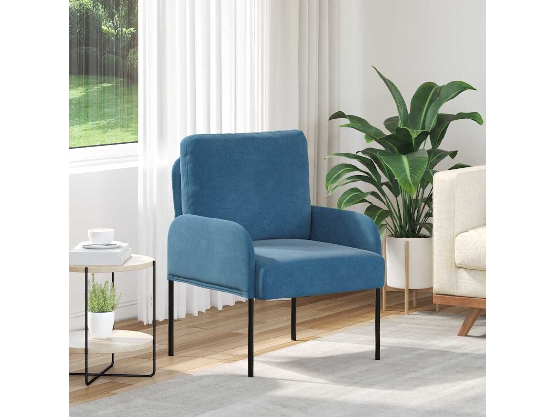 Vidaxl Sofás Com Almofada 55cm Azul Contraplacado