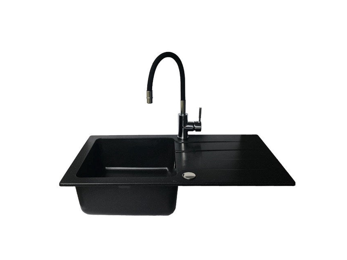 Bali Sink 1b1d Black Lungo Mixer Tap Maidsinks (62x44)
