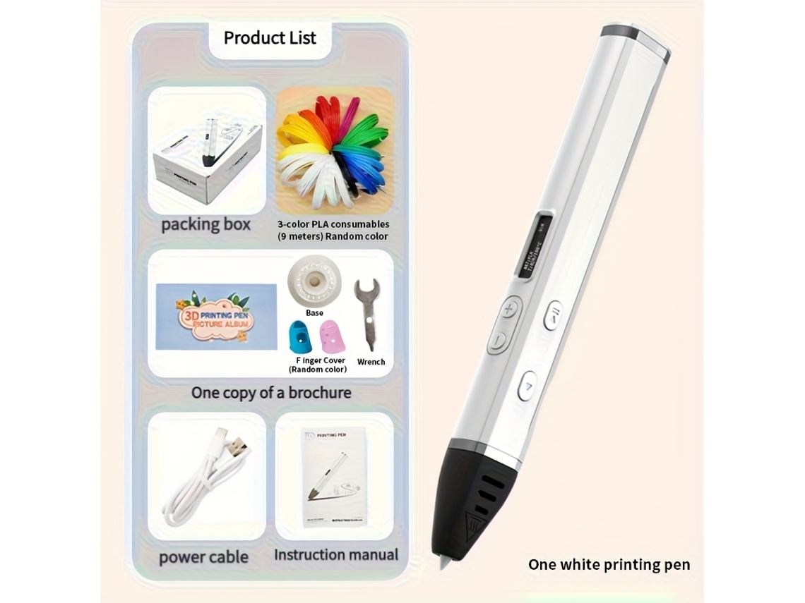 Kit de Ferramentas de Caneta de Impressão 3d, Miniaturas Adaptáveis, Fio Pla Incluído, Iniciação. STELASPLEN