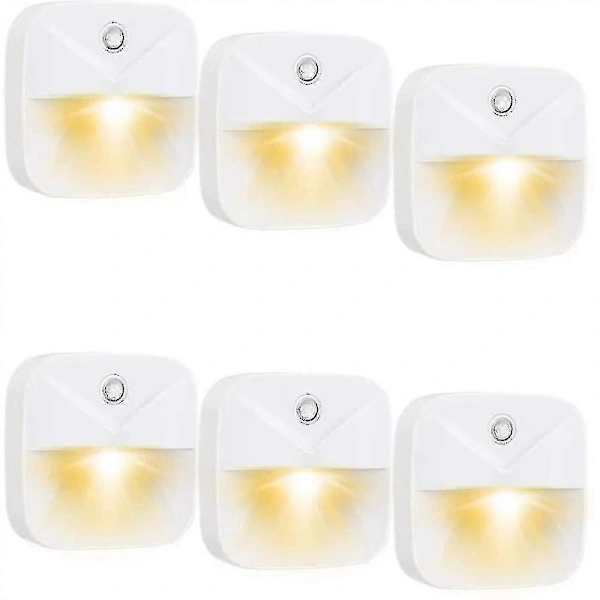 Conjunto de 6 Luzes Noturnas com Sensor, Luz Noturna Inteligente Led, Luz Noturna por Indução, Luz Led Quente com Sensor BRILVIBERA