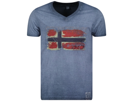 T-Shirt de Homem GEO NORWAY Algodão Azul (2XL)