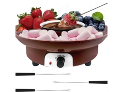 Conjunto De Panela Elétrica Para Fondue De Chocolate Com Dois Modos De Aquecimento, 2 Garfos, Própria Para Lava-louças, Cor Bordô