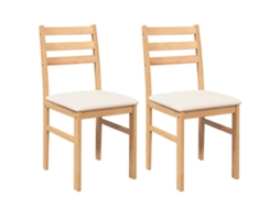 Maison Exclusive - Cadeiras De Jantar Com Almofadões 2 Pcs Madeira Maciça