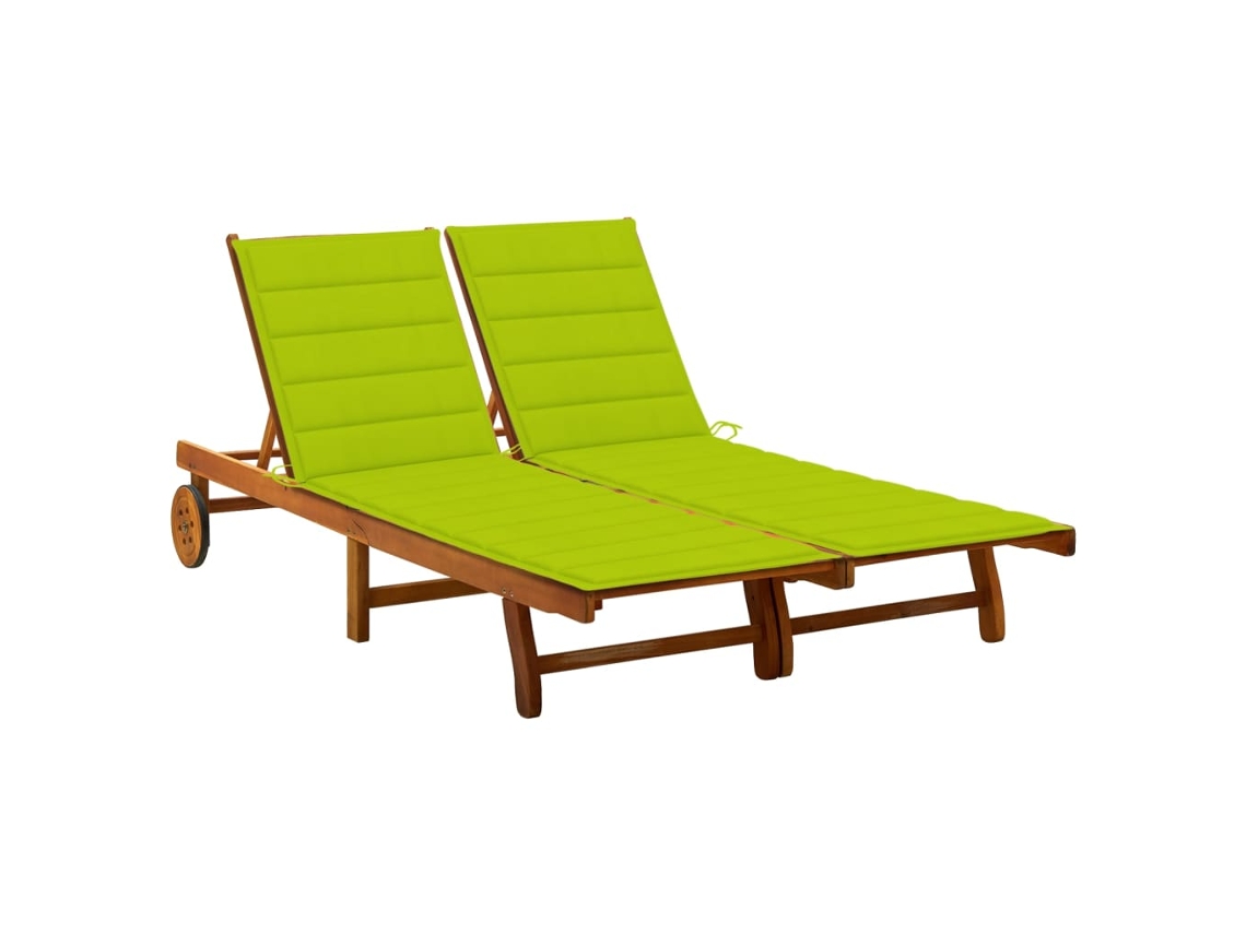 Sunlounger, Sunloungers Vidaxl Verde Madeira De Acácia (200 X 123 X 85 Cm)