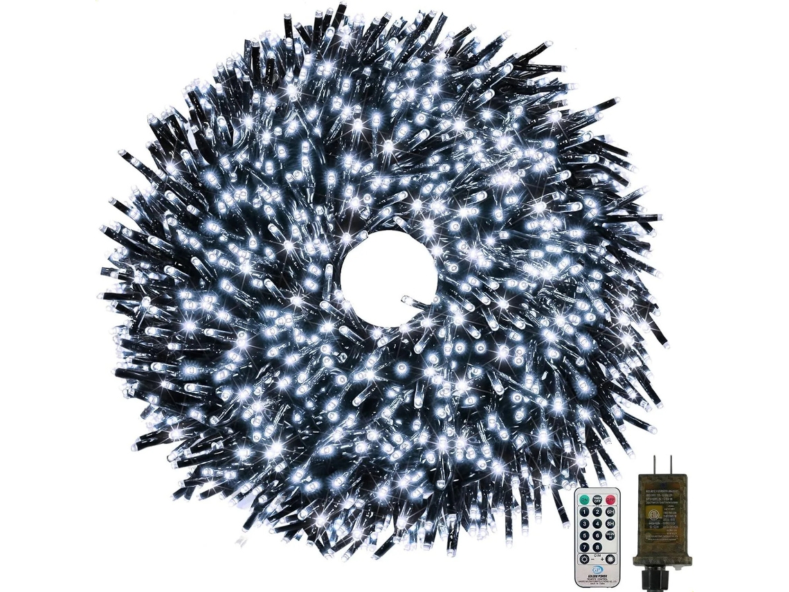 Luzes De Natal Brancas Frias De 50 Pés E 1000 Led
