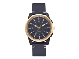 Reloj De Cuarzo Analógico Casual Elegante Para Hombre Con Correa De Cuero Pu Azúl
