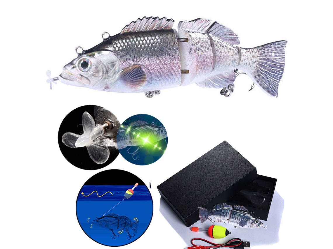 Isca Robótica Elétrica Usb para Pesca com Nado