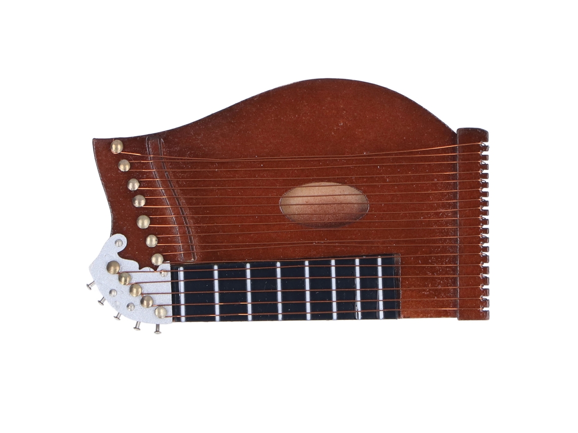 Mali modelo de Guzheng Miniatura de Mogno Branco para Decoração Residencial e Presente